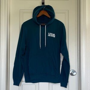 Local Beach teal pullover hoodie w/ white logo